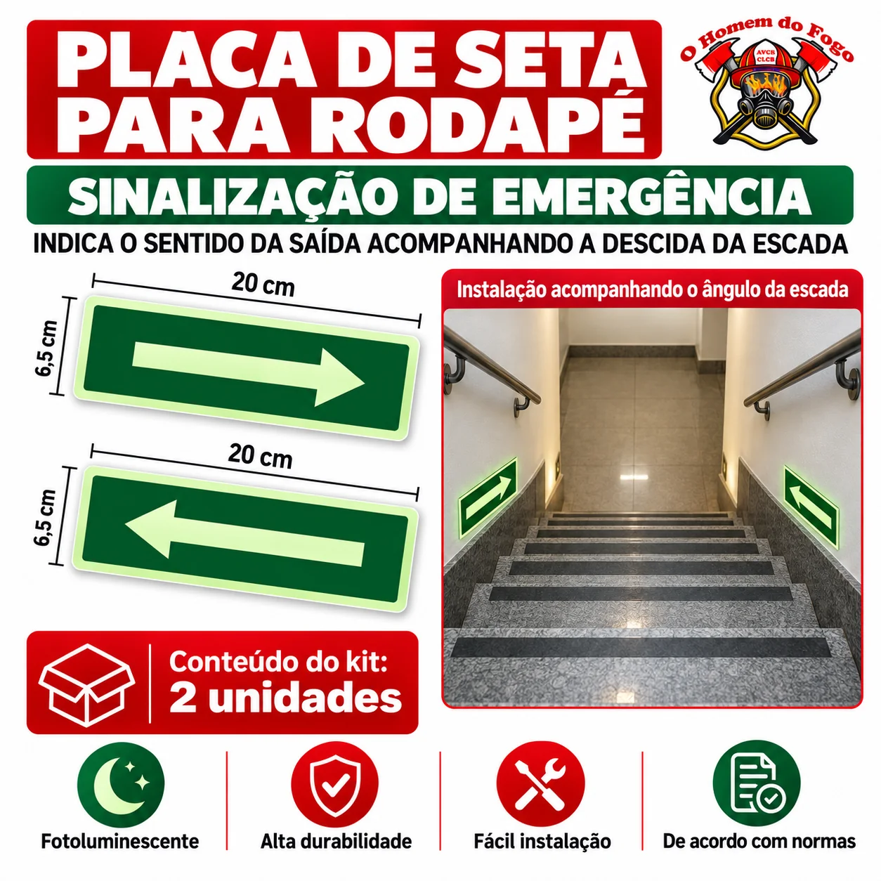 Setas de rodapé